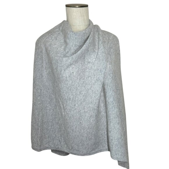 Peter Millar x Netjets Essential Cashmere Poncho Gray Womens Size OS Minimalist - Picture 3 of 7